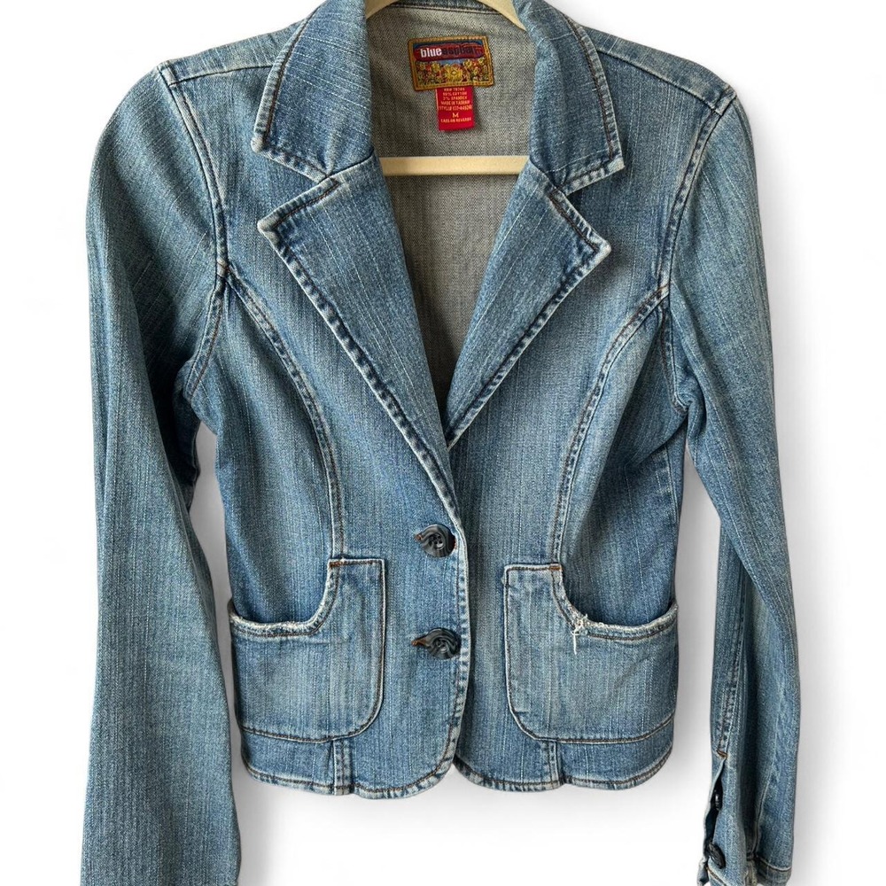 Blue Aspahlt vintage 90s tailored denim jacket with button-up front and pockets